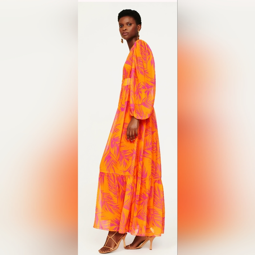 Toccin V-Neck Long Sleeve Maxi Dress- Size 4- NWT(not original tag)🧡 - Picture 2 of 9